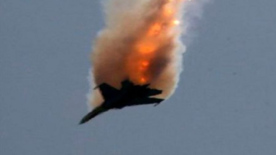 TopWar опубликовал кадры крушения штурмовика Су-25 ВКС России в районе Марьинки