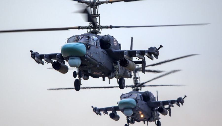 Над Херсонской областью замечены многочисленные боевые вертолёты ВКС РФ