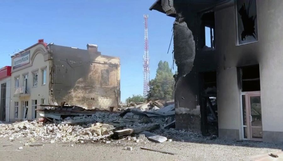 Опубликовано видео с космического аппарата с последствиями ударов РСЗО Himars по Новой Каховке
