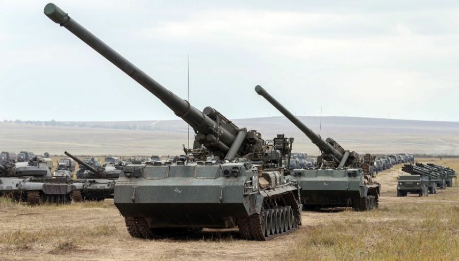 Артиллерийская установка "Пион" ВС РФ одним ударом уничтожила батарею установок "Мста-Б" ВСУ