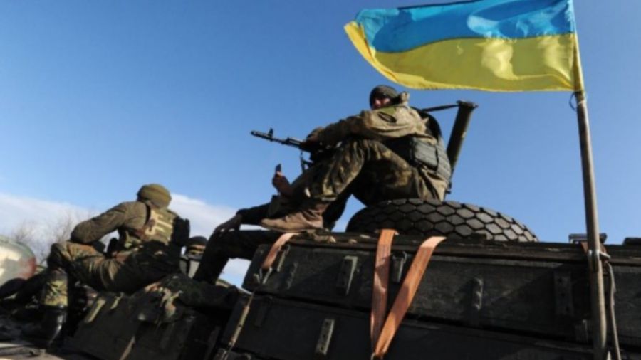 Военнослужащие ВС Украины показали применение установки на базе 4-х пулемётов «Максим»