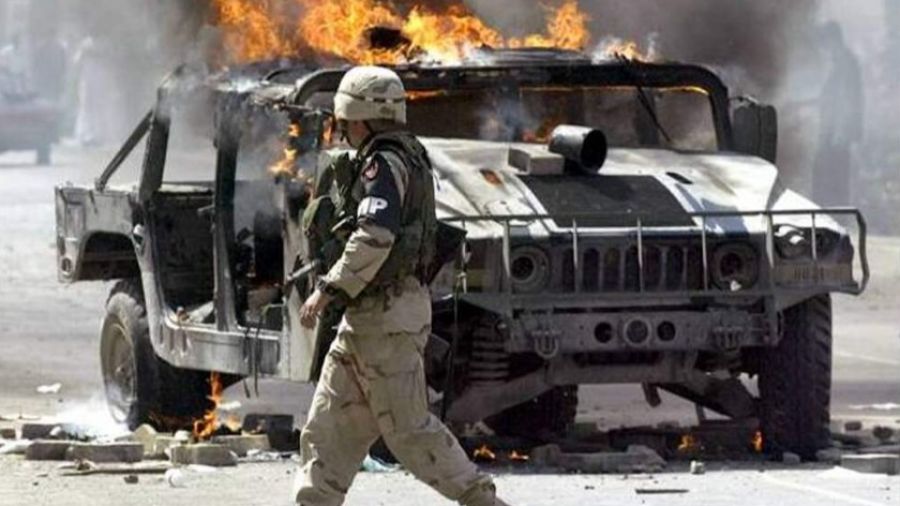 РВ: После точного удара в Бахмуте пылает очередной «Хаммер» ВС Соединенных Штатов Америки