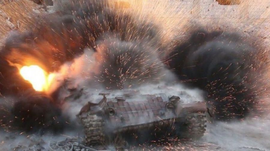 Российский танк Т-72Б3 уничтожил опорный пункт ВСУ под Кременной