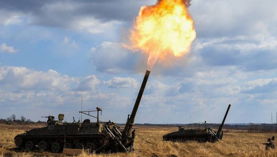 Укрепленные позиции ВСУ уничтожаются с использованием  миномета "Тюльпан"
