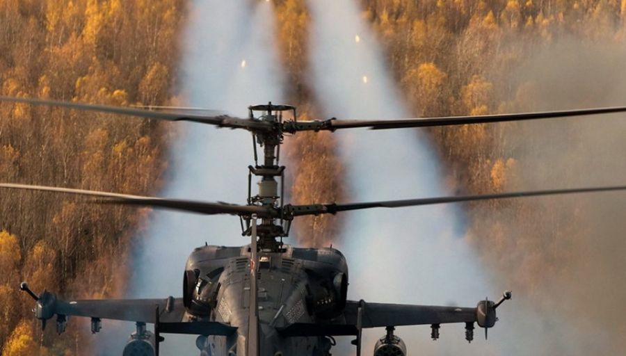 Экипажи ударных вертолетов Ка-52 ВКС РФ уничтожили укрепрайон ВС Украины